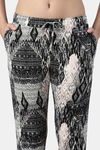 Enamor Viscose Loungewear Bottom - Black Abstract Tribe Aop — thumbnail 10